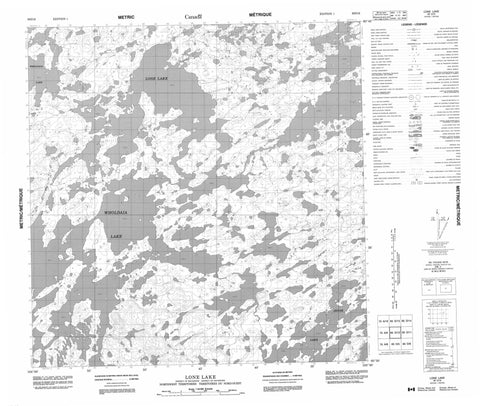 065D12 Lone Lake Canadian topographic map, 1:50,000 scale