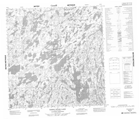 065E02 Three Wives Lake Canadian topographic map, 1:50,000 scale