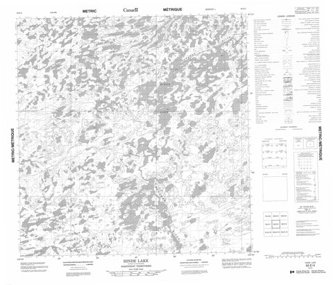 065E04 Hinde Lake Canadian topographic map, 1:50,000 scale