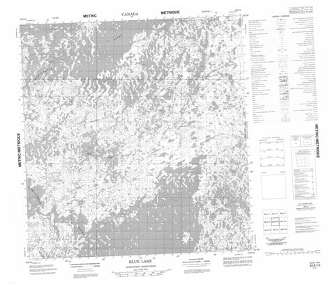 065E16 Blue Lake Canadian topographic map, 1:50,000 scale