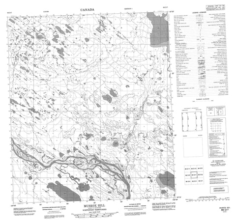 066D07 Muskox Hill Canadian topographic map, 1:50,000 scale