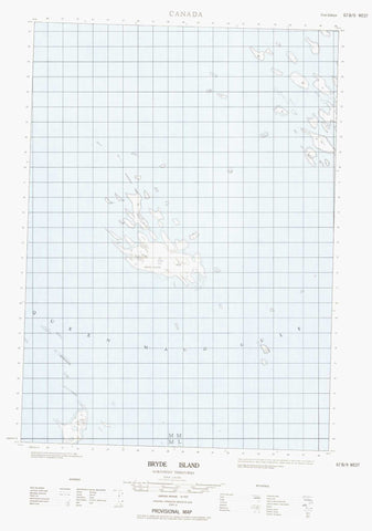 067B09W Bryde Island Canadian topographic map, 1:50,000 scale