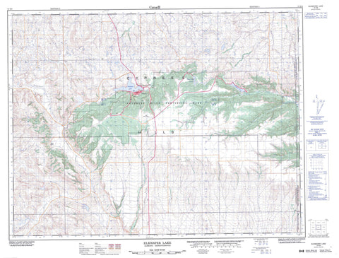072E09 Elkwater Lake Canadian topographic map, 1:50,000 scale