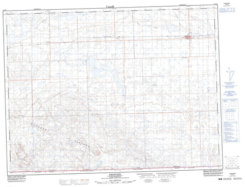 072F02 Frontier Canadian topographic map, 1:50,000 scale
