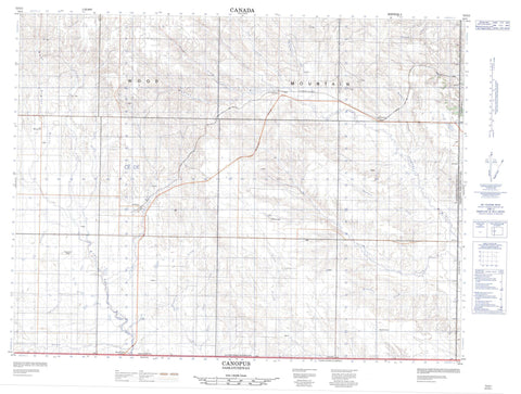 072G01 Canopus Canadian topographic map, 1:50,000 scale