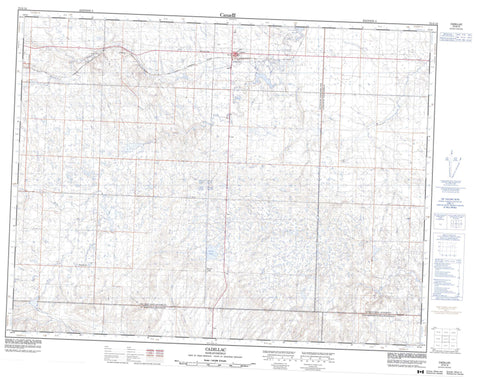 072G12 Cadillac Canadian topographic map, 1:50,000 scale