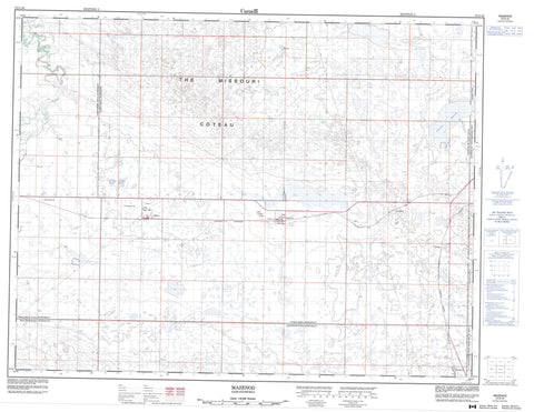 072G16 Mazenod Canadian topographic map, 1:50,000 scale