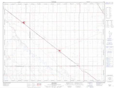 072I02 Rouleau Canadian topographic map, 1:50,000 scale