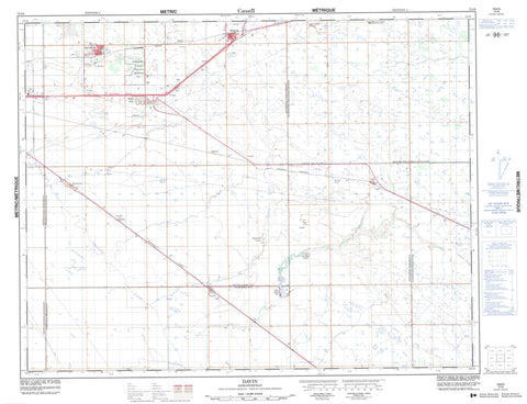 072I08 Davin Canadian topographic map, 1:50,000 scale
