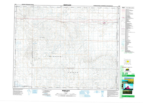 072J08 Mortlach Canadian topographic map, 1:50,000 scale