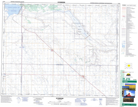 072J16 Eyebrow Canadian topographic map, 1:50,000 scale