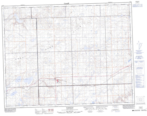 072K02 Tompkins Canadian topographic map, 1:50,000 scale
