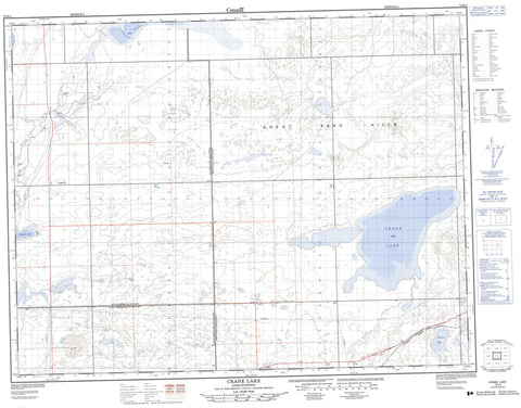 072K03 Crane Lake Canadian topographic map, 1:50,000 scale