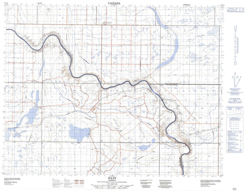 072L04 Hays Canadian topographic map, 1:50,000 scale