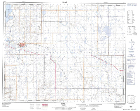 072M12 Hanna Canadian topographic map, 1:50,000 scale