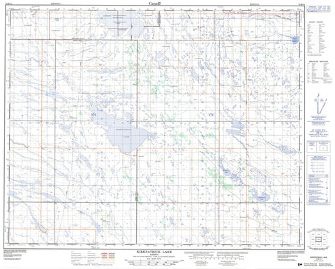 072M14 Kirkpatrick Lake Canadian topographic map, 1:50,000 scale