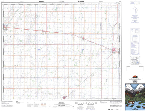 073A02 Watson Canadian topographic map, 1:50,000 scale