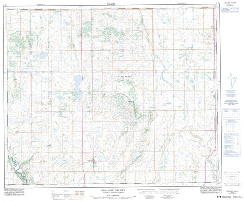 073E01 Paradise Valley Canadian topographic map, 1:50,000 scale