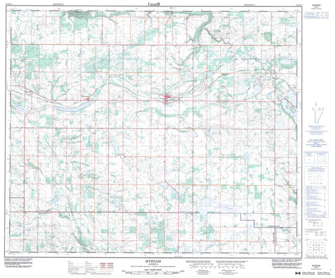 073E11 Myrnam Canadian topographic map, 1:50,000 scale