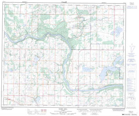 073E13 Hairy Hill Canadian topographic map, 1:50,000 scale