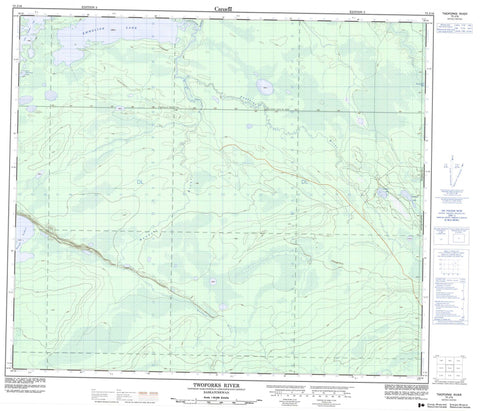 073J16 Twoforks River Canadian topographic map, 1:50,000 scale