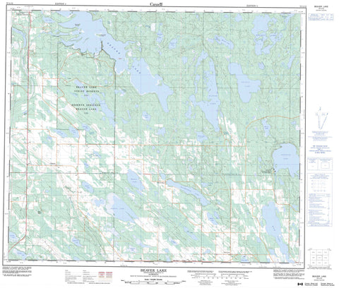 073L12 Beaver Lake Canadian topographic map, 1:50,000 scale