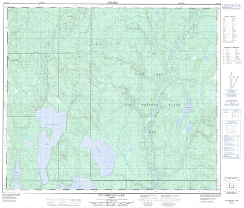 073L14 Touchwood Lake Canadian topographic map, 1:50,000 scale