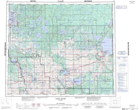 073L Sand River Canadian topographic map, 1:250,000 scale