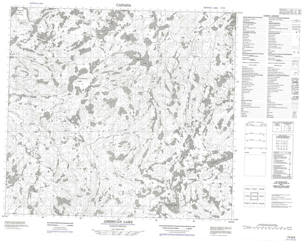 074G02 American Lake Canadian topographic map, 1:50,000 scale