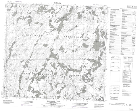 074G05 Dufferin Lake Canadian topographic map, 1:50,000 scale