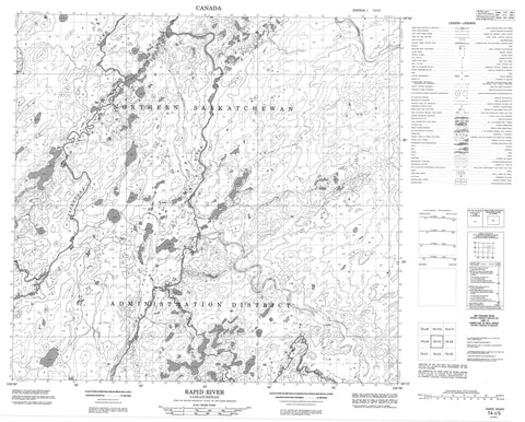 074I05 Rapid River Canadian topographic map, 1:50,000 scale