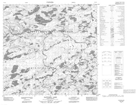 074I15 Pattyson Lake Canadian topographic map, 1:50,000 scale