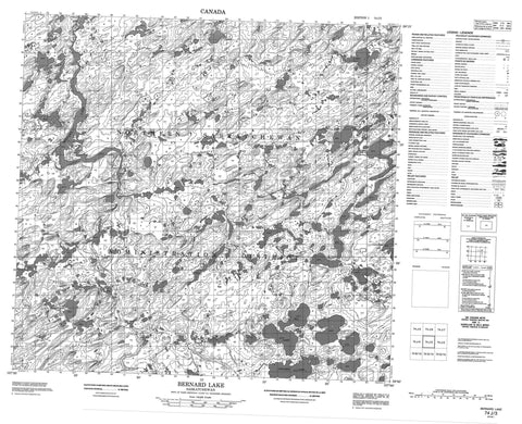 074J03 Bernard Lake Canadian topographic map, 1:50,000 scale