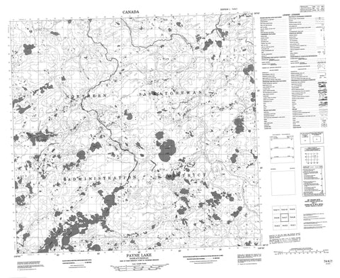 074K07 Payne Lake Canadian topographic map, 1:50,000 scale