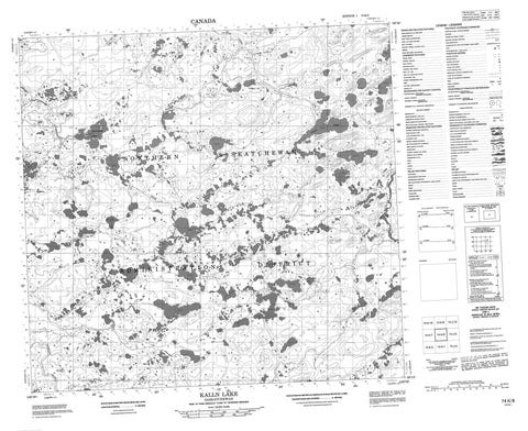074K08 Kalln Lake Canadian topographic map, 1:50,000 scale