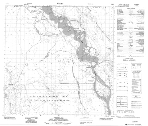 074M13 Fitzgerald Canadian topographic map, 1:50,000 scale