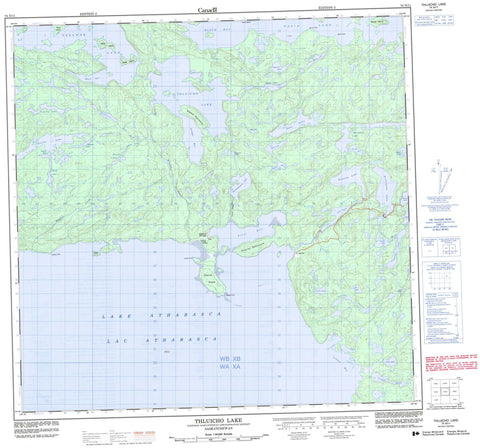 074N11 Thluicho Lake Canadian topographic map, 1:50,000 scale