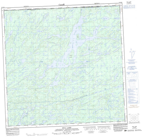 074N16 Ena Lake Canadian topographic map, 1:50,000 scale