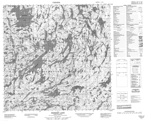 074P09 Herbert Lake Canadian topographic map, 1:50,000 scale