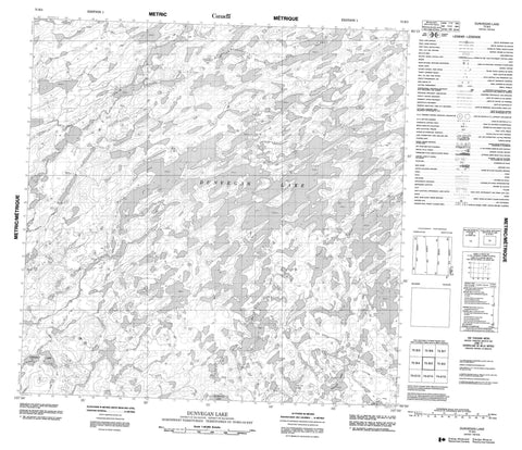 075B03 Dunvegan Lake Canadian topographic map, 1:50,000 scale