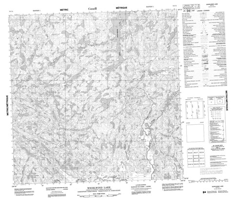075C02 Whirlwind Lake Canadian topographic map, 1:50,000 scale
