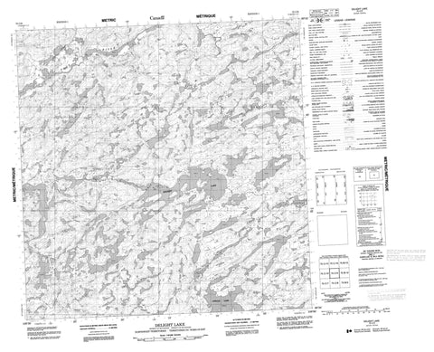 075C09 Delight Lake Canadian topographic map, 1:50,000 scale
