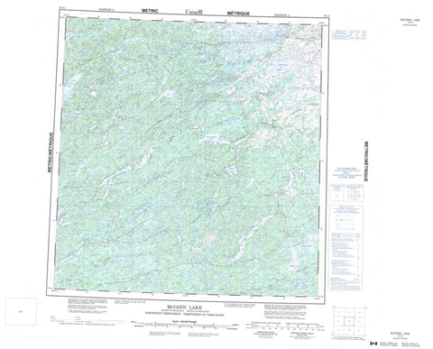075G Mccann Lake Canadian topographic map, 1:250,000 scale
