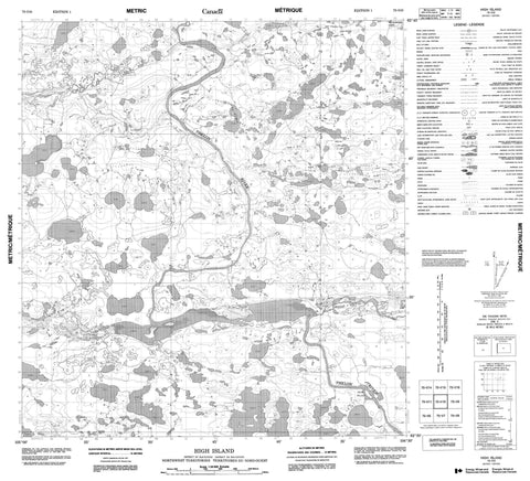 075I10 High Island Canadian topographic map, 1:50,000 scale
