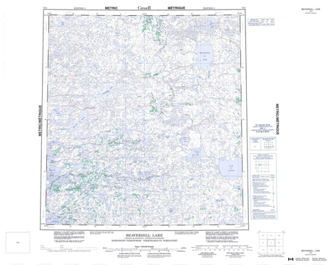 075I Beaverhill Lake Canadian topographic map, 1:250,000 scale