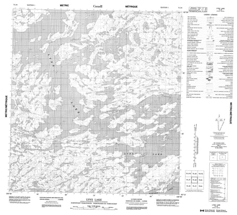 075J08 Lynx Lake Canadian topographic map, 1:50,000 scale