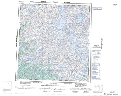 075J Lynx Lake Canadian topographic map, 1:250,000 scale