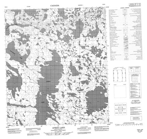 076C06 Afridi Lake Canadian topographic map, 1:50,000 scale