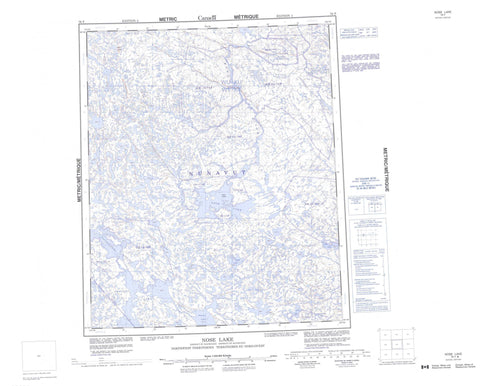 076F Nose Lake Canadian topographic map, 1:250,000 scale
