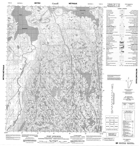 076M12 Port Epworth Canadian topographic map, 1:50,000 scale